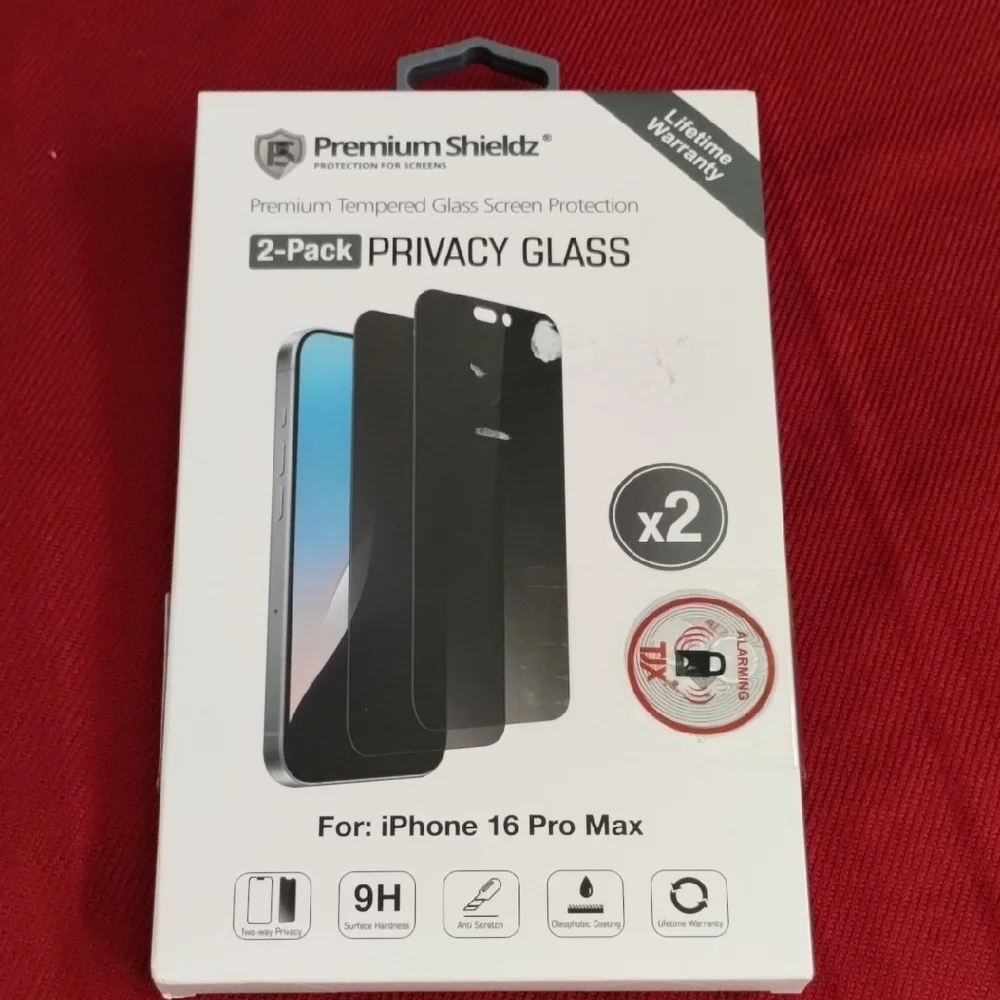 PSD Privacy Glass Screen Protector for iPhone 16 Pro Max - Black